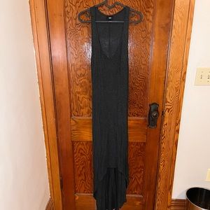 High low gray cotton dress